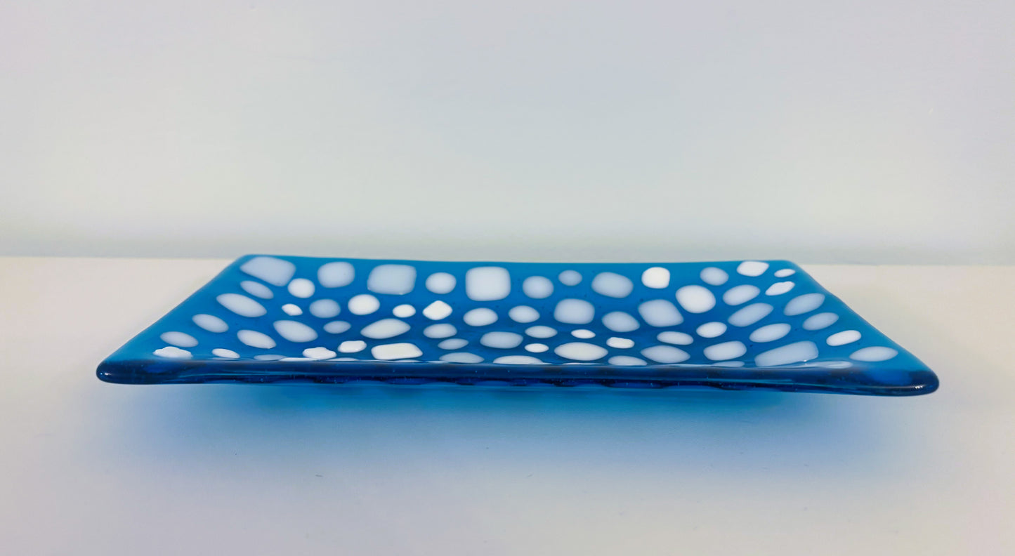 Blue dotty dish