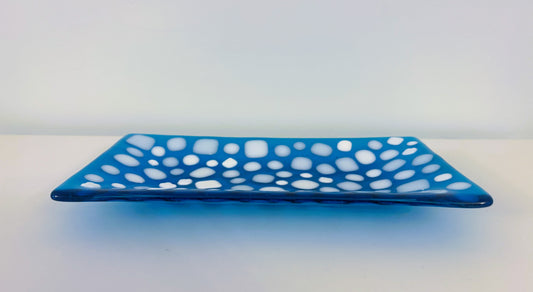 Blue dotty dish