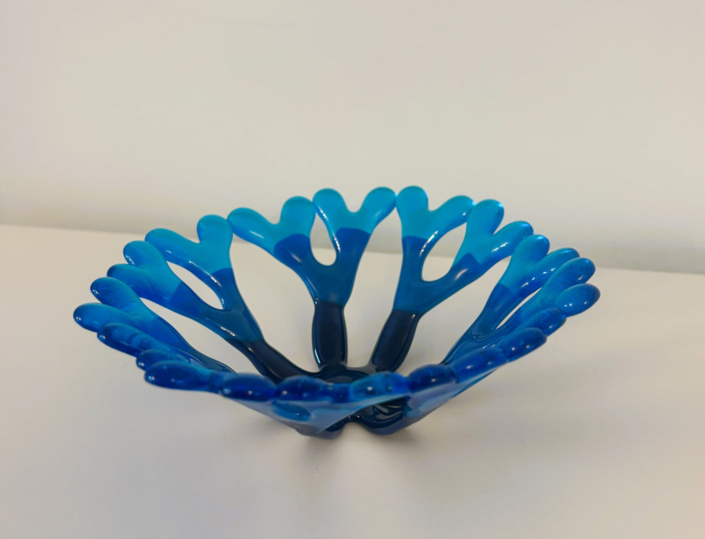Coral bowl in blue shades