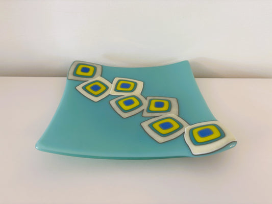 Funky blue layered plate