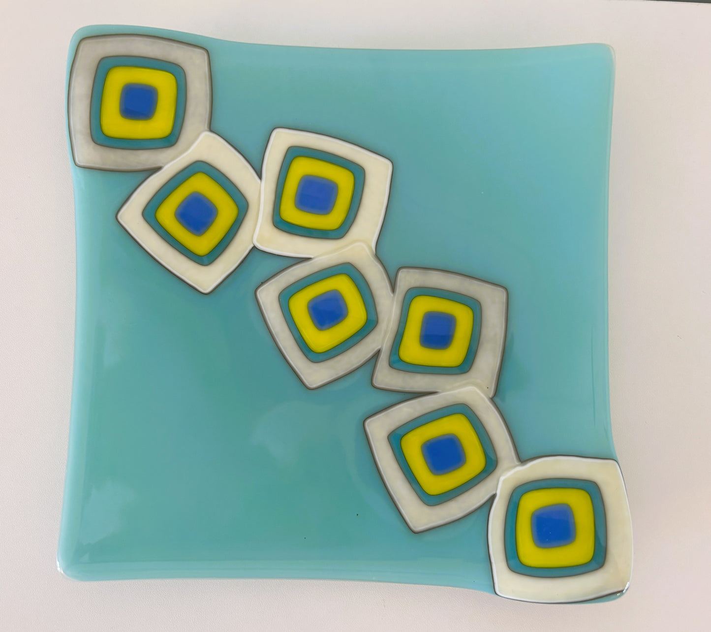 Funky blue layered plate