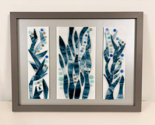 3 x Framed Blue