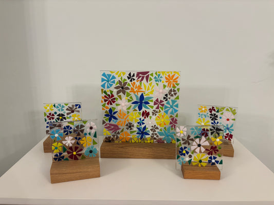 Set of colourful flowers