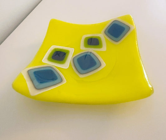 Funky yellow layered plate